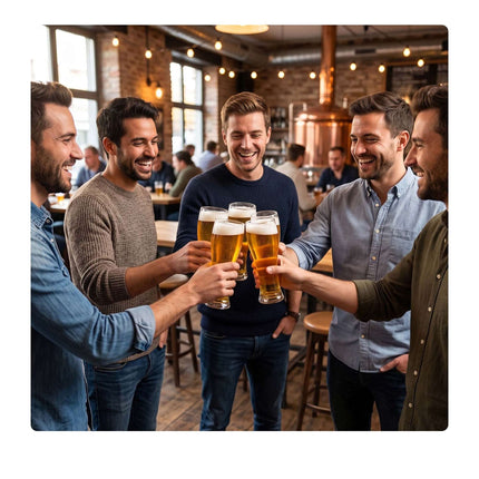 Set of 6 Clear Beer Glasses, 460ml, Dishwasher-Safe