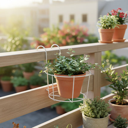 Set of 6 Hanging Planters with Hooks for Balcony