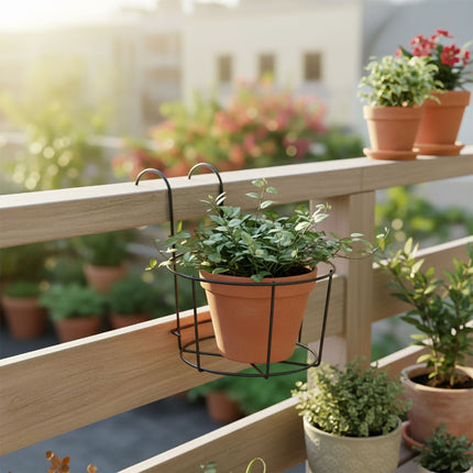 Set of 6 Hanging Planters with Hooks for Balcony