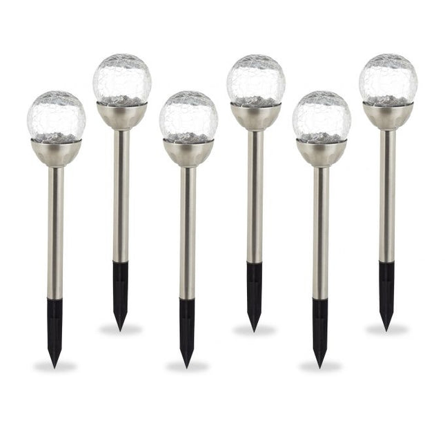 Set of 6 round solar lamps