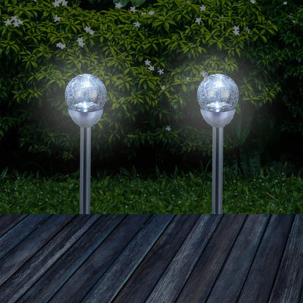 Set of 6 round solar lamps