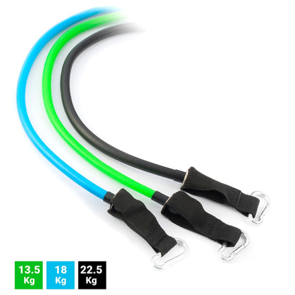 Set of Resistance Bands with Accessories and Exercise Guide Tribainer InnovaGoods (pack of 3)