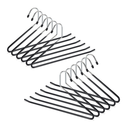 Set of black trouser hangers with non-slip protection