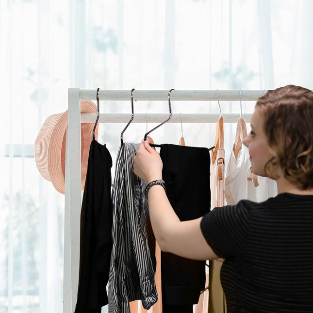Set of black trouser hangers with non-slip protection