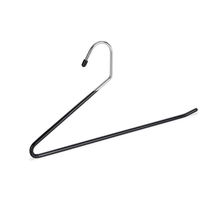 Set of black trouser hangers with non-slip protection