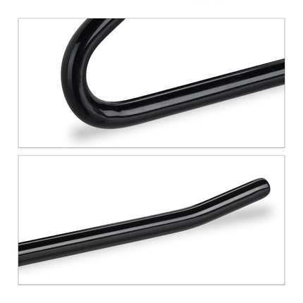 Set of black trouser hangers with non-slip protection