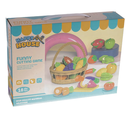 Set of fruits and vegetables for cutting in a basket 22576