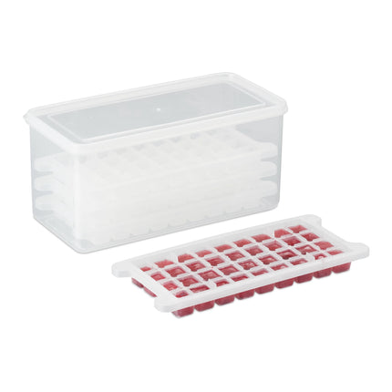 Set of ice cube molds with box and lid