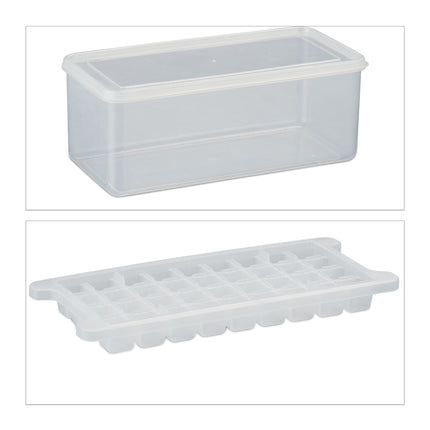 Set of ice cube molds with box and lid