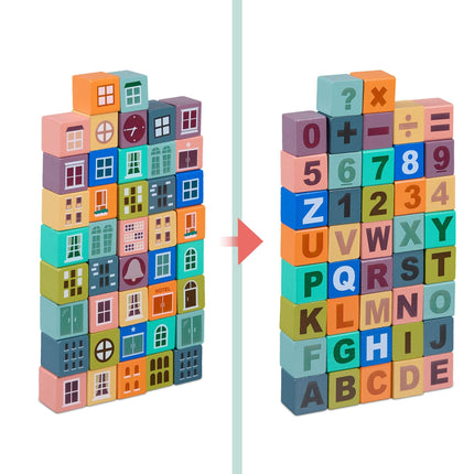 Set of wooden building blocks City