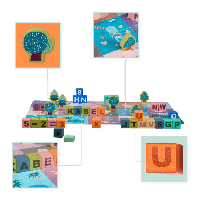 Set of wooden building blocks City