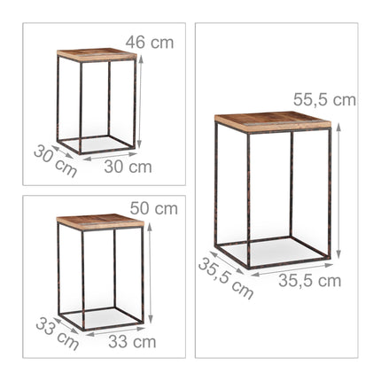 Set table set of 3 mango wood