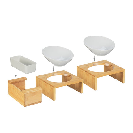 Set with cat bowl and grass bowl for cat