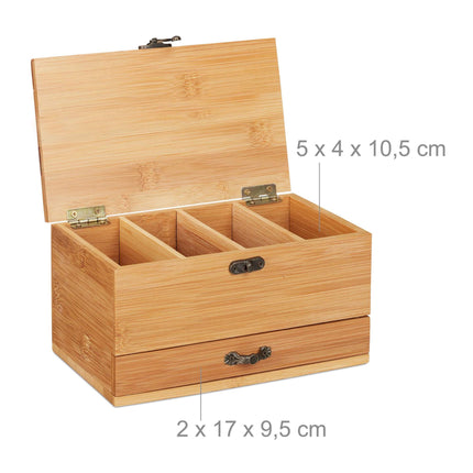 Sewing box with compartments in bamboo