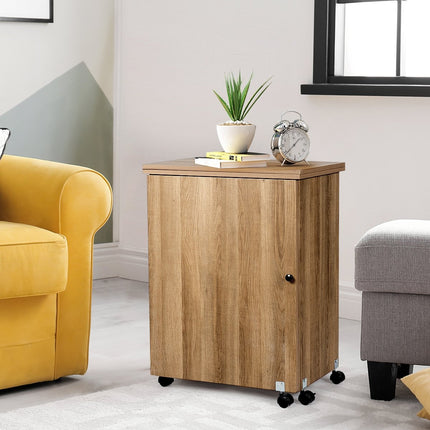 Sewing machine table Foldable sewing table with storage compartments 118.5 x 40 x 79.5 cm Natural