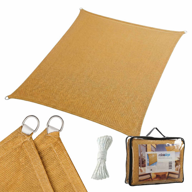 Shade Sail With Eyelets, Breathable HDPE Sun Shade