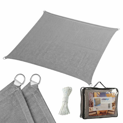 Shade Sail With Eyelets, Breathable HDPE, Tension Ropes
