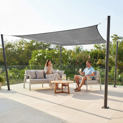 Shade Sail With Eyelets, Breathable HDPE, Tension Ropes