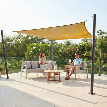 Shade Sail With Eyelets, Breathable HDPE, Tension Ropes