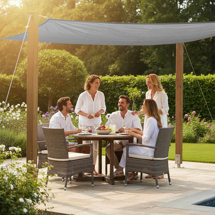 Shade Sail With Eyelets, Breathable HDPE, Tension Ropes