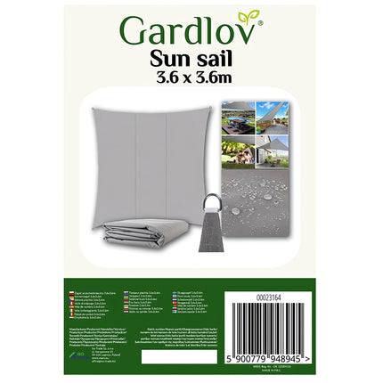 Shade sail 3.6x3.6m Gardlov 23164