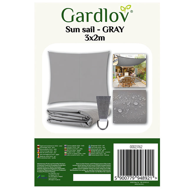 Shade sail 3x2m - gray Gardlov 23162