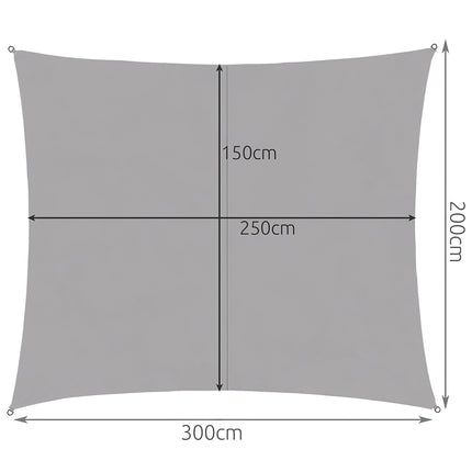 Shade sail 3x2m - gray Gardlov 23162