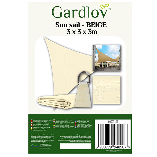 Shade sail 3x3x3 beige Gardlov 23146