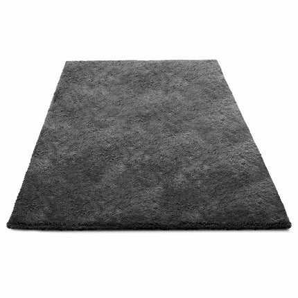Shag Area Rug 5x8 ft, Plush Non-Slip, Dark Gray