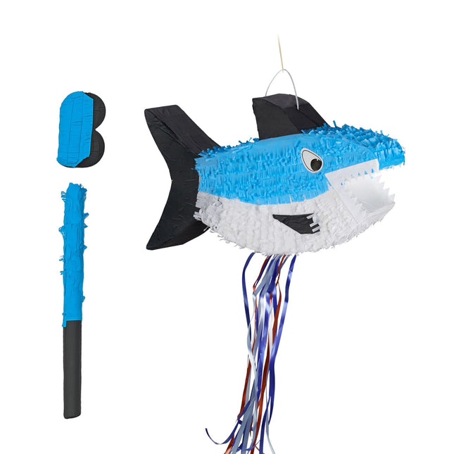 Shark Piñata Set with Stick and Mask for Parties