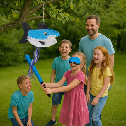 Shark Piñata Set with Stick and Mask for Parties