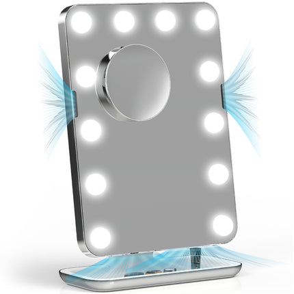 Sharper Image SpaStudio Hollywood Vanity Mirror, LED Lights, Qi Charging