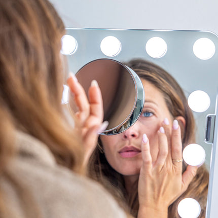 Sharper Image SpaStudio Hollywood Vanity Mirror, LED Lights, Qi Charging