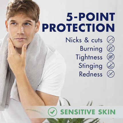 Shaving Foam for Sensitive Skin, Aloe Vera, 250ml