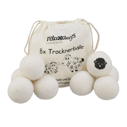Sheep wool drying balls set of 8