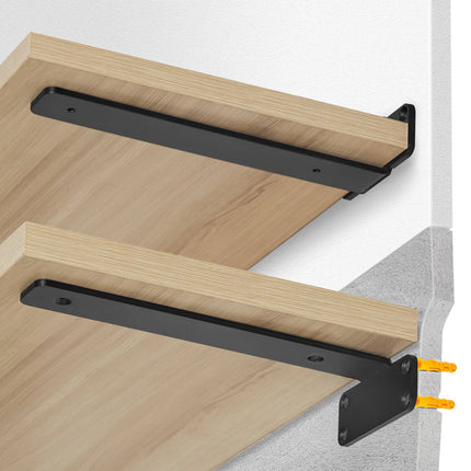 Shelf Brackets 6x4 In, 6-Pack, Steel, 160 Lb