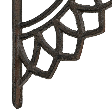 Shelf Brackets, Mandala Design, Cast Iron, Set of 2