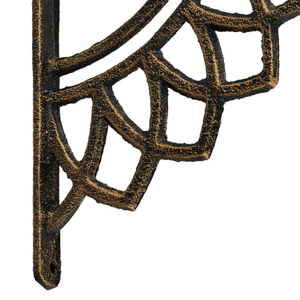 Shelf Brackets, Mandala Design, Cast Iron, Set of 2
