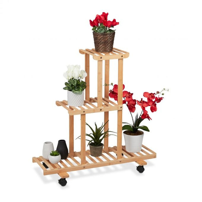 Shelf for plants in bamboo