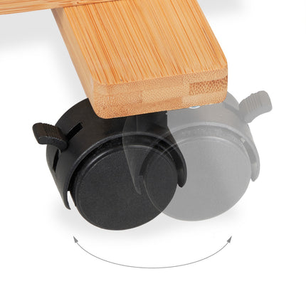 Shelf for plants in bamboo with wheels