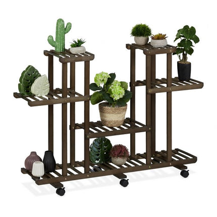 Shelf for plants in brown bamboo 6 shelves