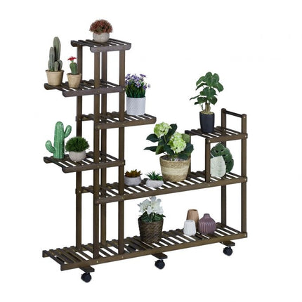 Shelf for plants in brown bamboo 7 shelves