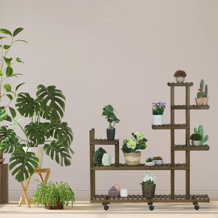 Shelf for plants in brown bamboo 7 shelves