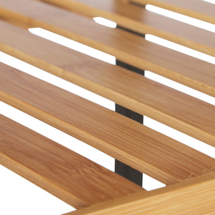 Shelf in bamboo + steel 4 shelves