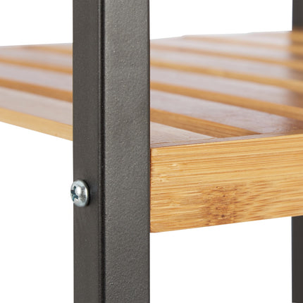 Shelf in bamboo + steel 4 shelves