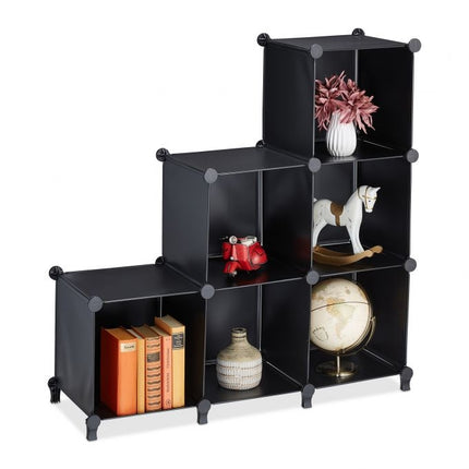 Shelf system with 6 cubes