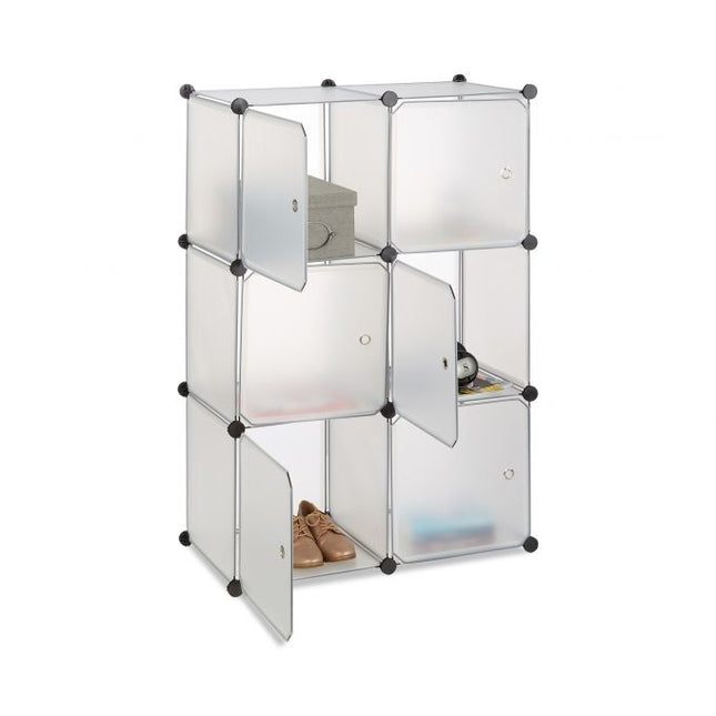 Shelf system with 6 doors