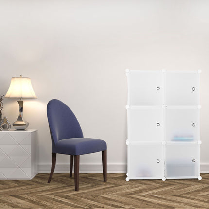 Shelf system with 6 doors