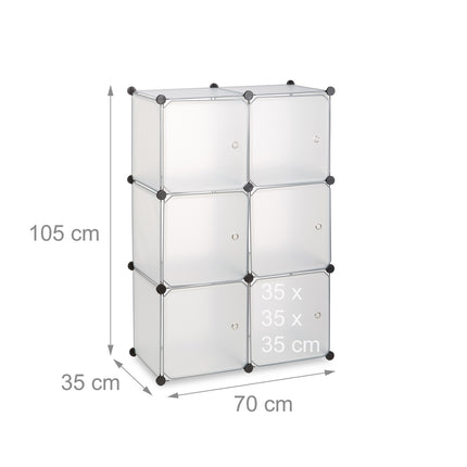 Shelf system with 6 doors
