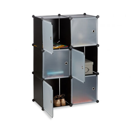Shelf system with 6 doors